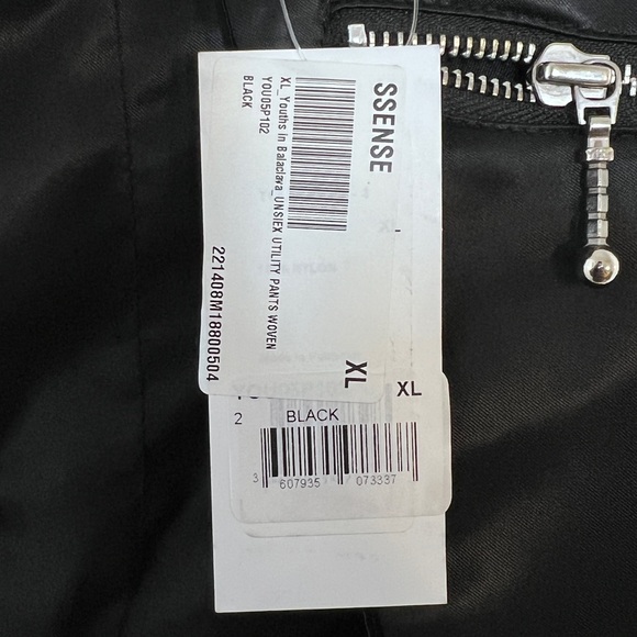 NWT Youths In Balaclava Black Nylon Cargo Cropped Pants in Mens Sz XL - Picture 3 of 13